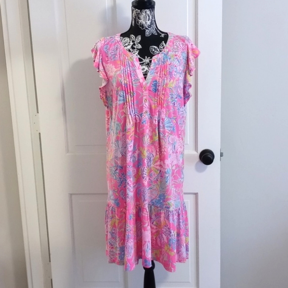 🆕 💖HTF Lilly Pulitzer💖 - Golda Flutter Sleeve Dress - Picture 1 of 15